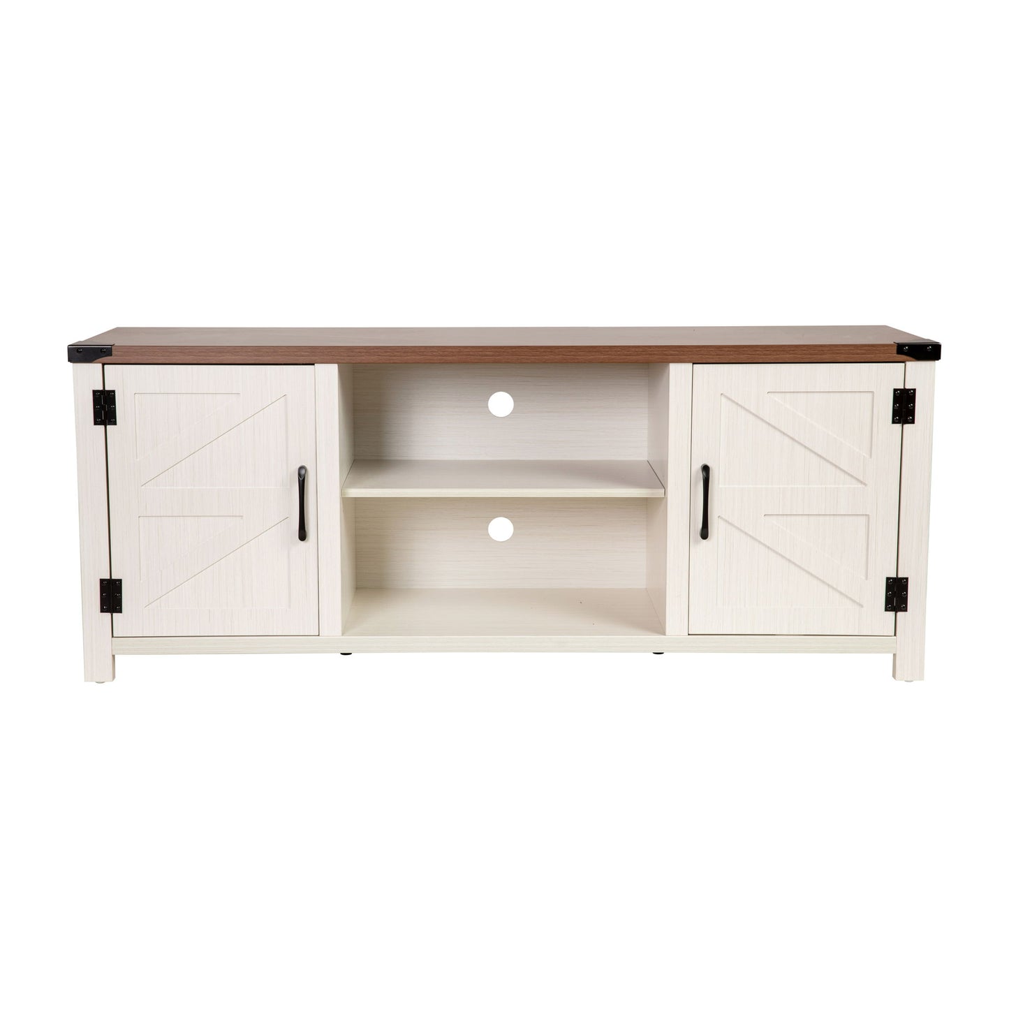 Flash Furniture - Barn Door TV Stand - White / Barnwood