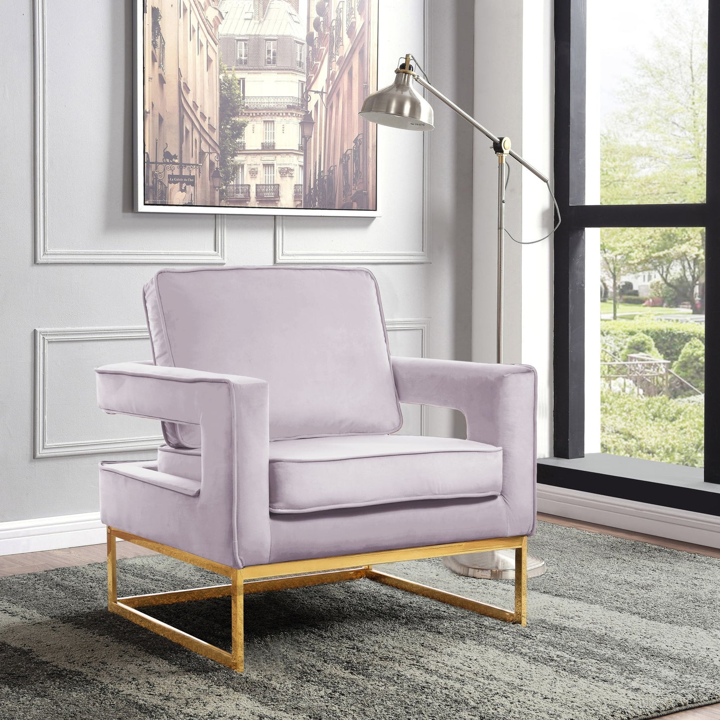 Noah - Accent Chair with Gold Legs