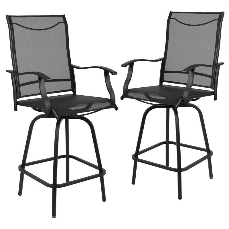 Flash Furniture - Patio Bar Stools (Set of 2) - Black