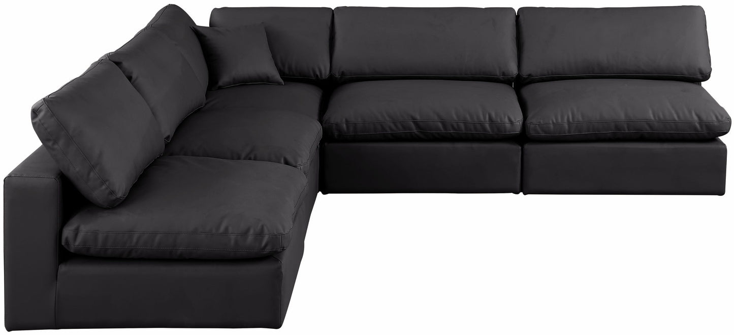 Comfy - 5 Piece Faux Leather Modular Corner Armless Sectional