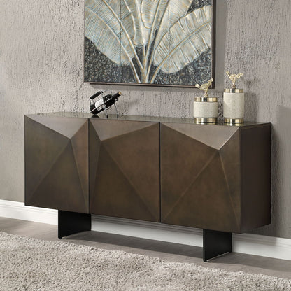 Malika - Ceramic Top Server - Copper Cross Brushed