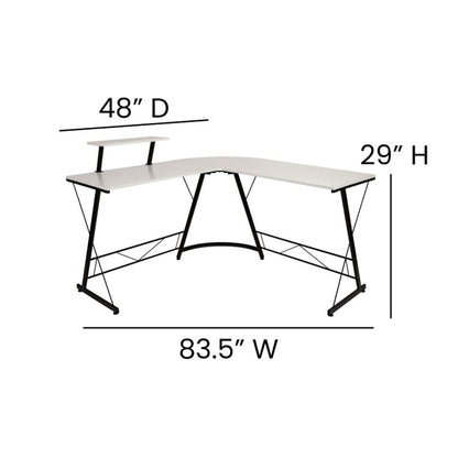 Flash Furniture - L-Shaped Computer Gaming Desk - White