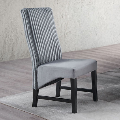 Kini - Side Chair (Set of 2) - Gray Corduroy & Black