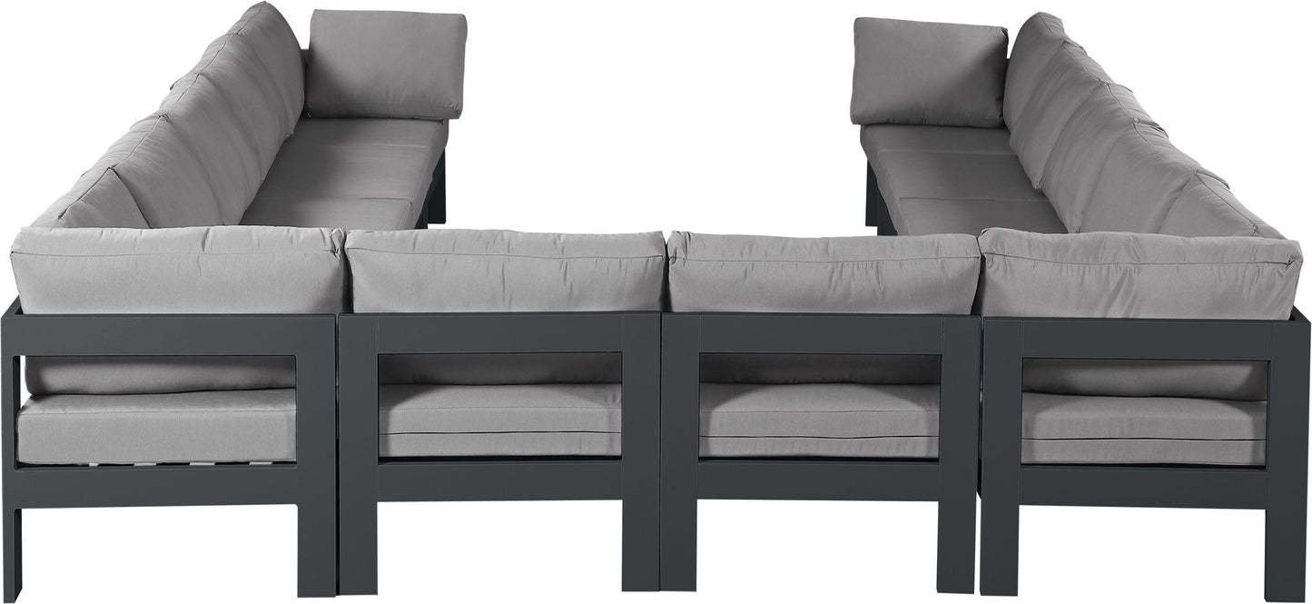 Nizuc - Outdoor Patio 12 Piece Modular Sectional With Gray Frame