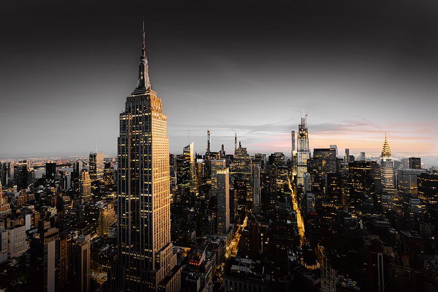 Goodnight Ny By Cad Design (Framed) - Dark Gray
