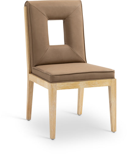 Gwendolyn - Faux Leather Dining Side Chair With Natural Frame (Set of 2)