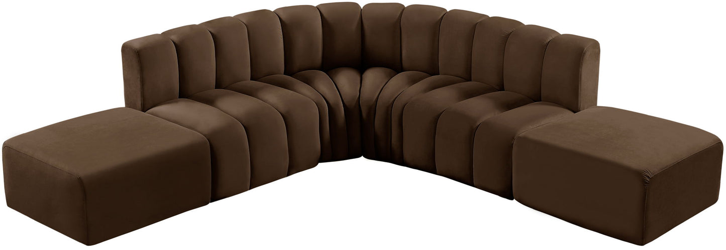 Arc - Velvet 6 Piece Corner Modular Sofa