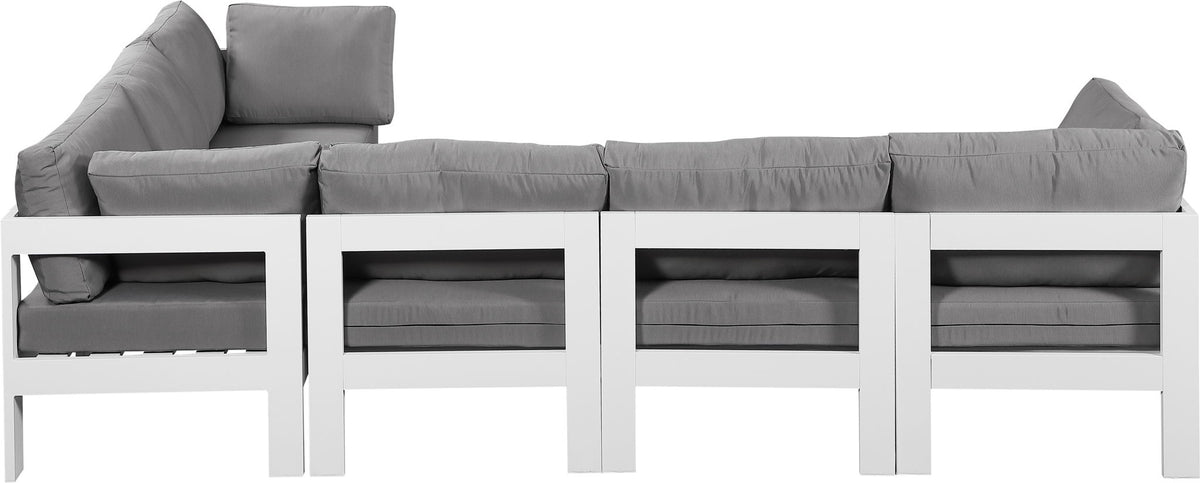 Nizuc - Outdoor Patio 6 Piece Modular Sectional With White Frame