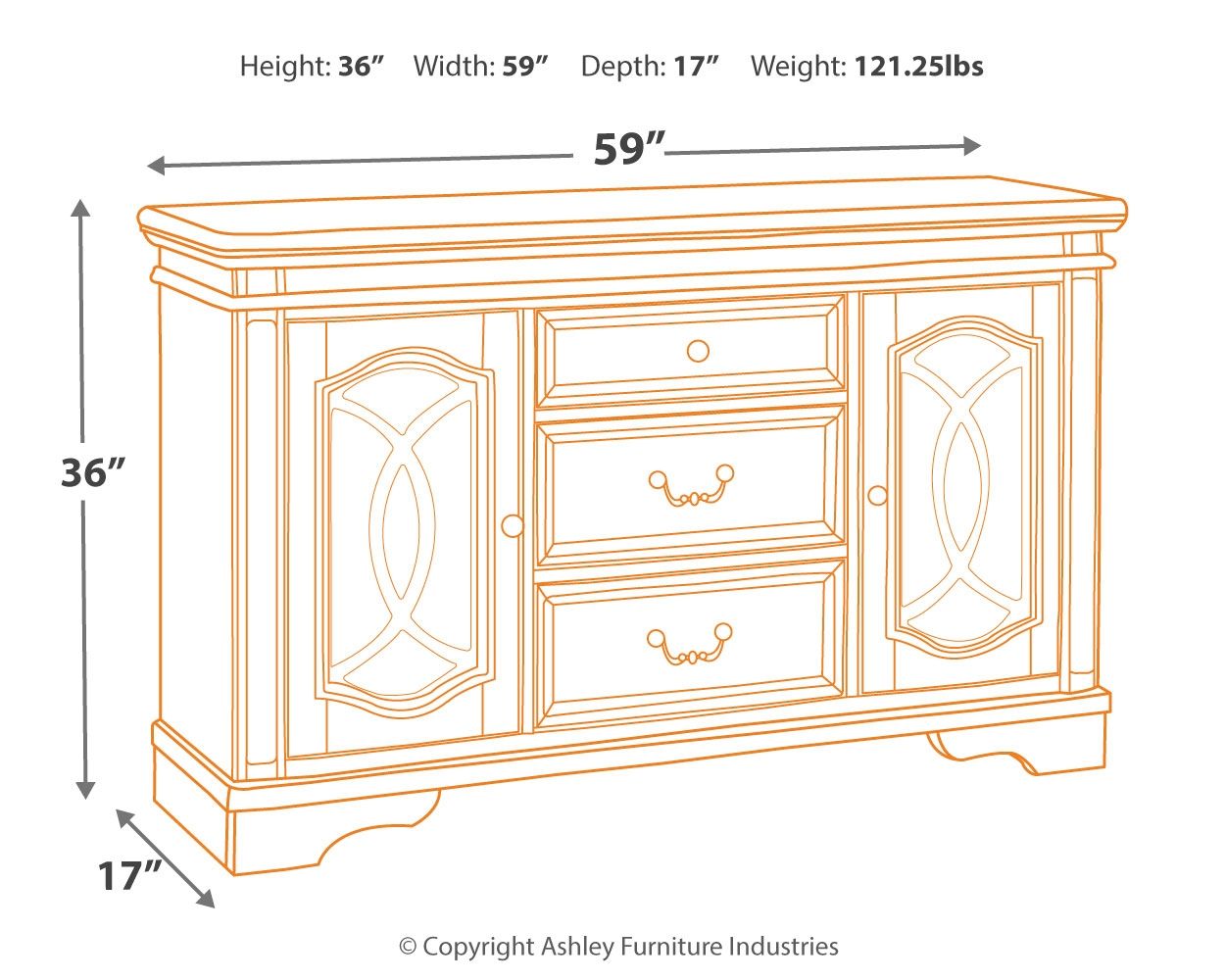 Realyn - Dining Room Server - Chipped White