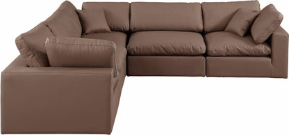 Comfy - 5 Piece Faux Leather Modular Corner Sectional