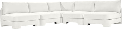 Hammond - Velvet Performance Fabric Upholstered 5 Piece Armless Sectional