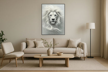 "Majesty" Hand-Embellished Canvas In Frame - Black / White / Gray
