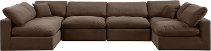 Comfy - 6 Piece Velvet Modular Armless Sectional