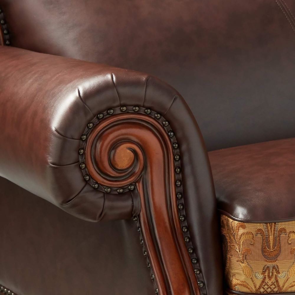 Dresden - Sofa - Bone PU & Gold Patina