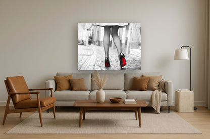 Floating Tempered Glass With Foil Shoes With Red - Pearl Silver