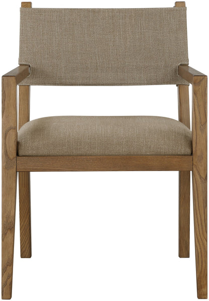 Avon - Linen Textured Performance Fabric Dining Arm Chair