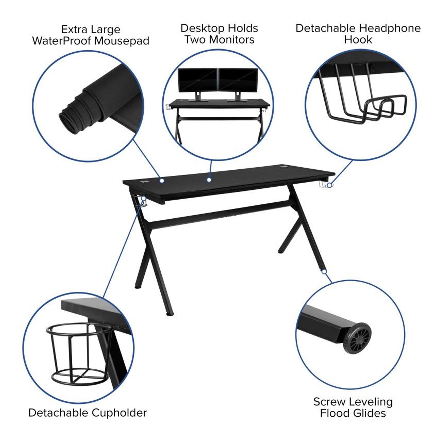 Flash Furniture - Gaming Chair & Desk Bundle - White