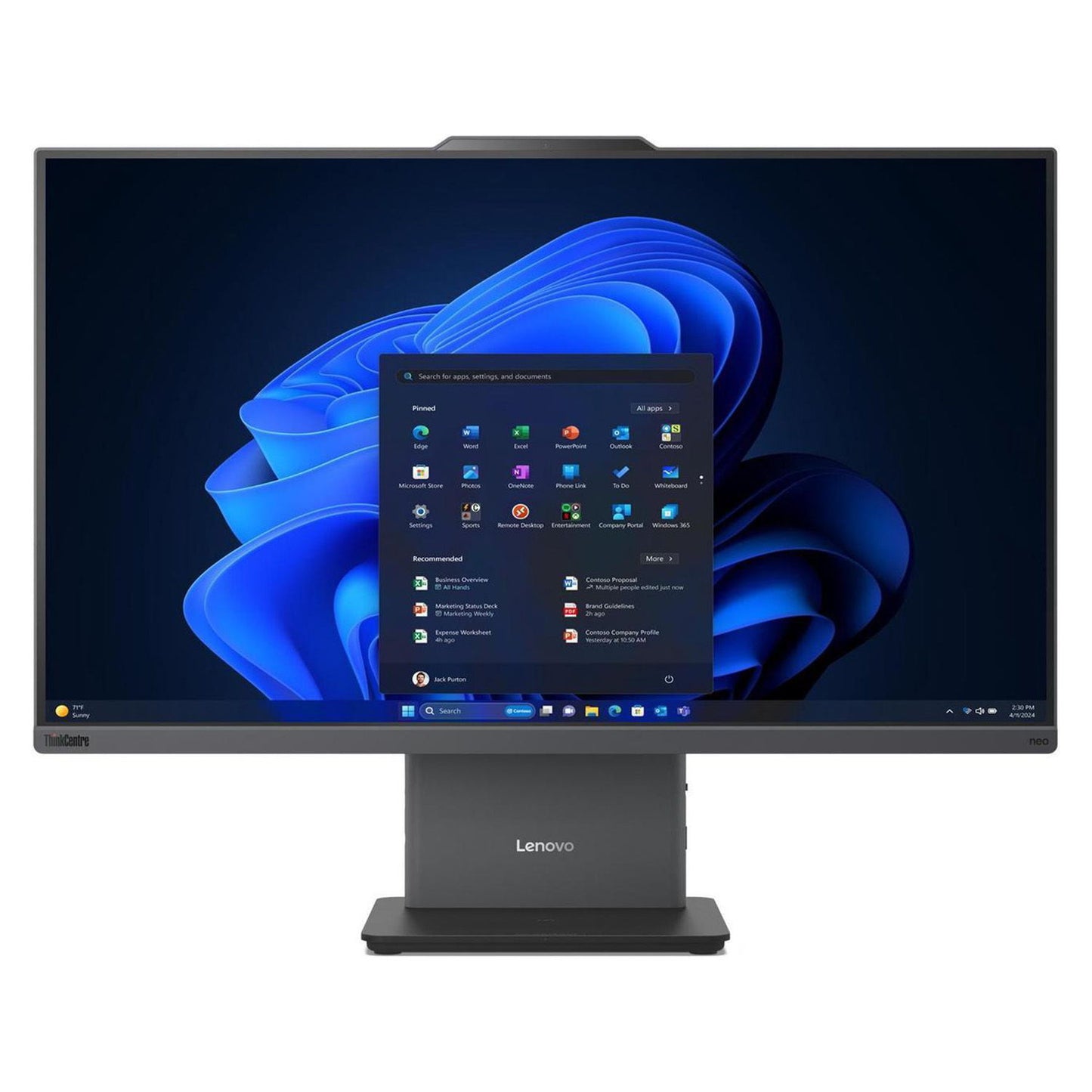 Lenovo - ThinkCenter 27" AIO, i5-13420H, 8 GB RAM/256 GB SSD - Black