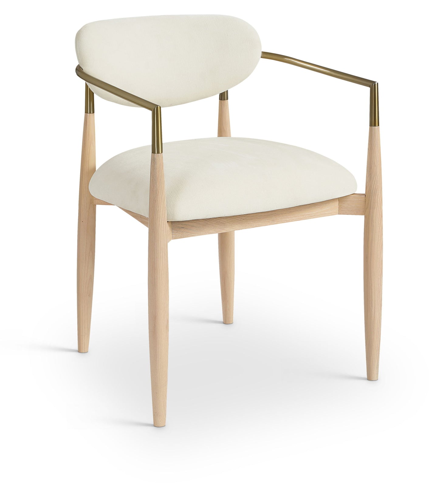 Riccio - Fabric Dining Arm Chair (Set of 2) - Natural Frame