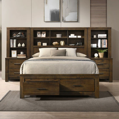 Merrilee II - Queen Bed With Storage - Oak