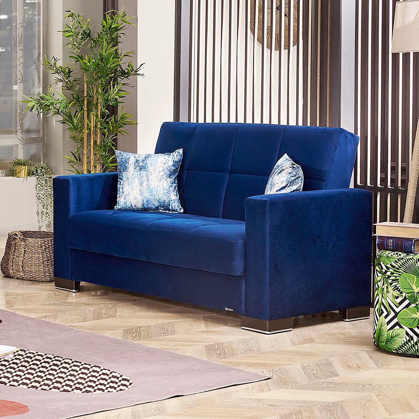 Ottomanson Armada - Upholstered Convertible Loveseat With Storage - Microfiber