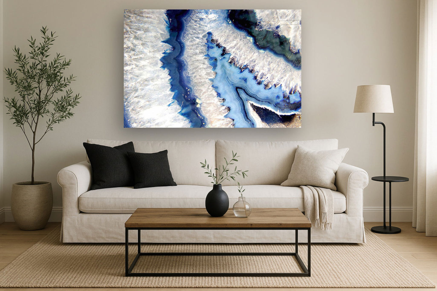 Floating Tempered Glass With Foil - Blue