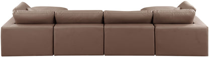 Comfy - 6 Piece Faux Leather Modular Double Chaise Sectional