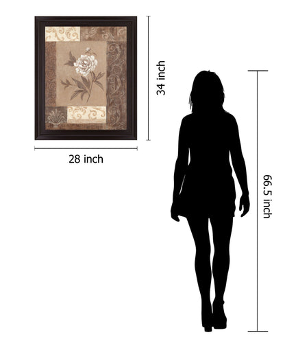 Sepia Blossom - 28" x 34" Framed Wall Art - Beige
