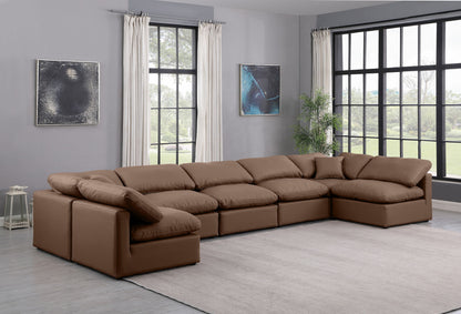 Indulge - Faux Leather 7 Piece Modular U-Shaped Sectional