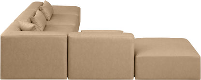 Cube - 6 Piece Modular Corner Armless Sectional - Tan