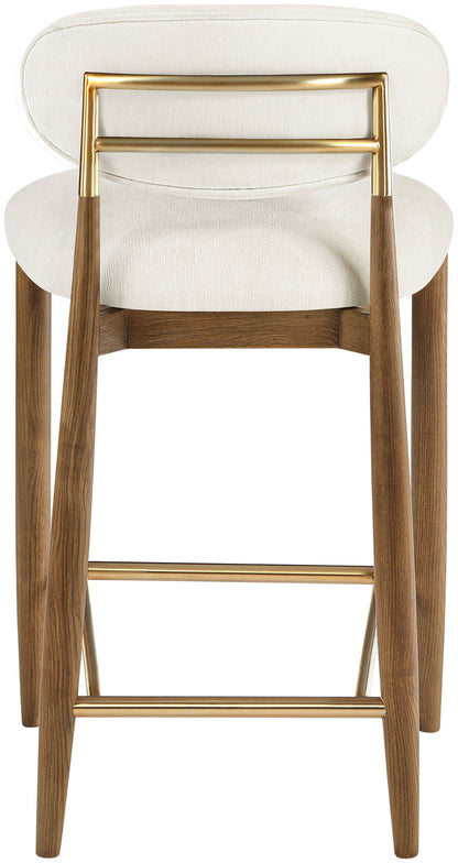 Riccio - Fabric Stool - Walnut Frame