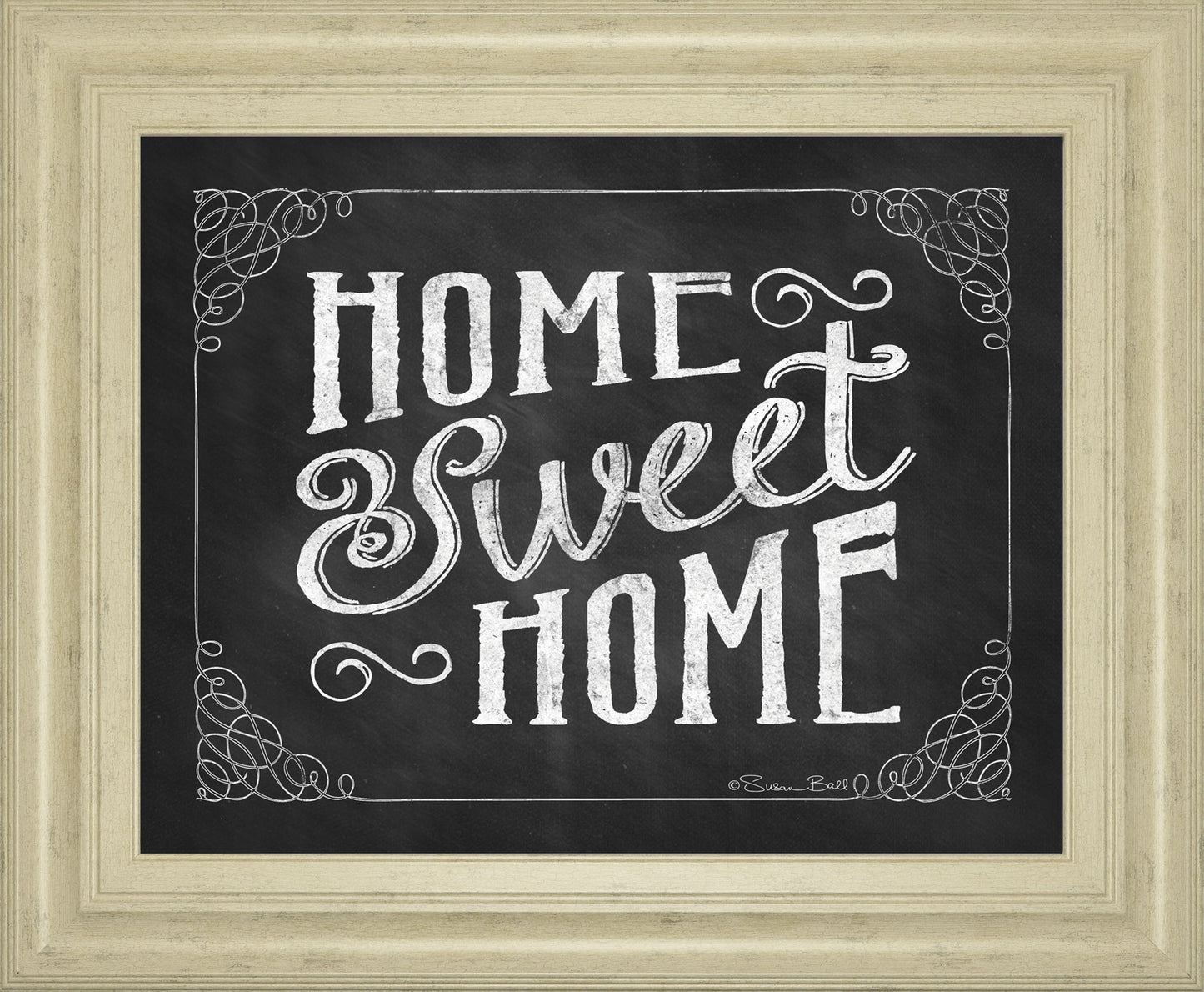 Home Sweet Home By Susan Ball - Framed Print Wall Art - Dark Gray
