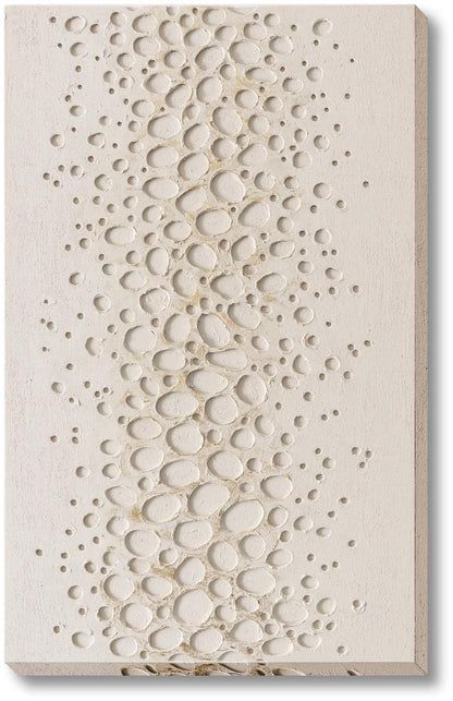 Pebbled Cream Drift - 32" x 47" Framed Wall Art - Beige