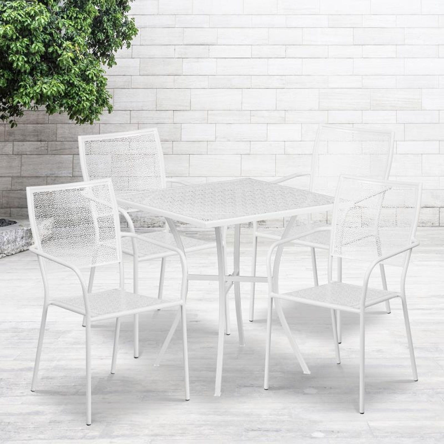 Flash Furniture -  5 Piece Patio Set - White