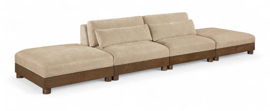 Turin - 4 Pieces 160 " Fabric Upholstered Modular Sofa