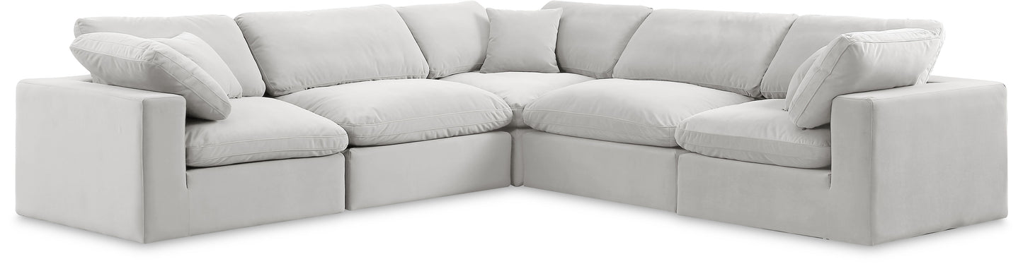 Comfy - 5 Piece Velvet Modular Corner Sectional