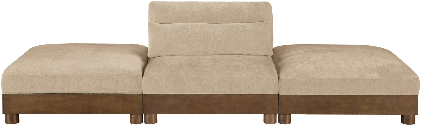 Turin - Chenille Fabric Upholstered Modular Sectional - Beige