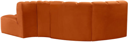 Arc - Velvet 4 Piece L-Shaped Modular Sofa