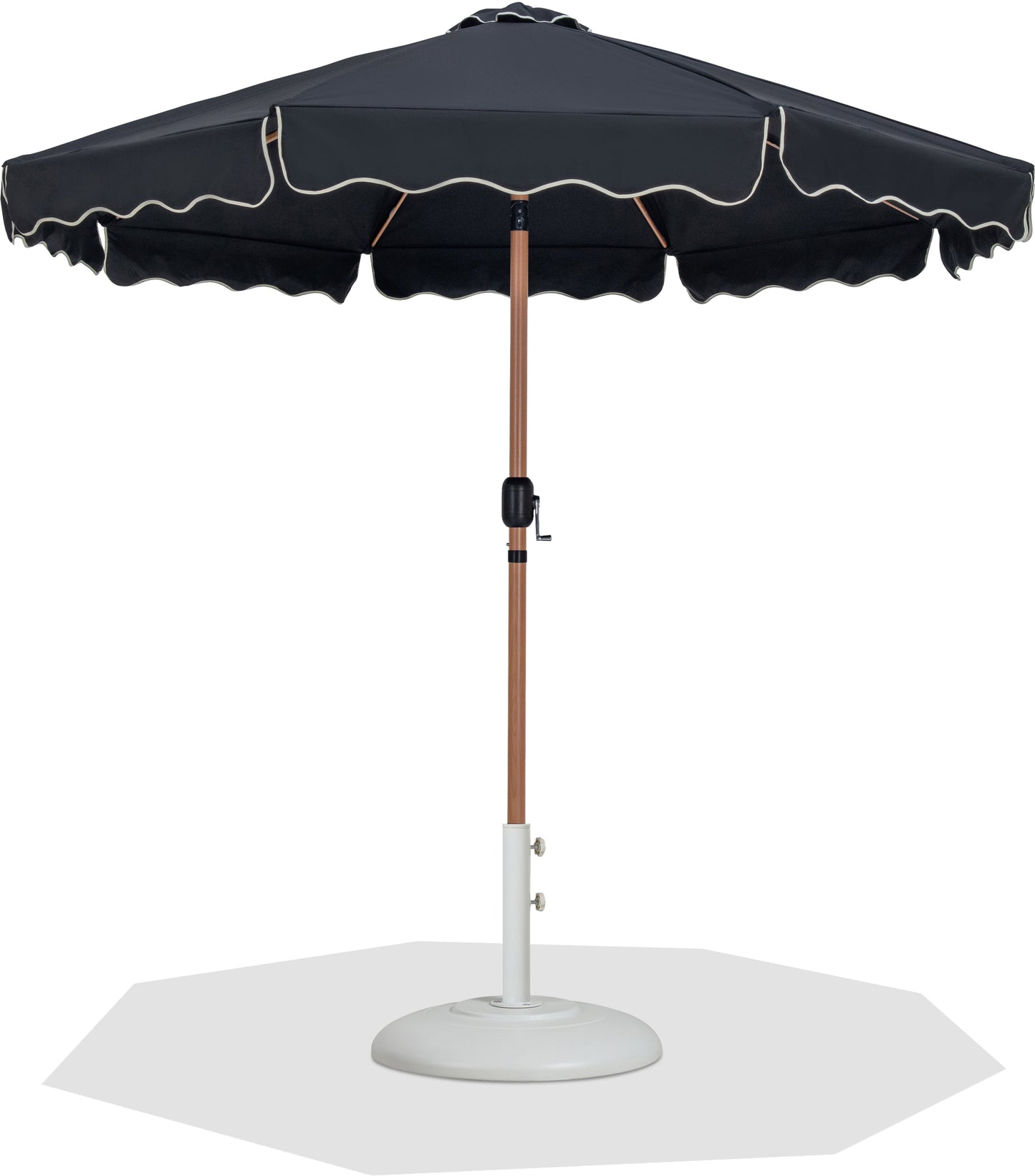 Amalfi - Patio Umbrella - White Base / Light Brown Pole