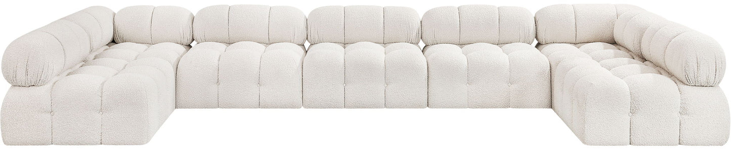 Ames - 7 Piece Boucle Fabric Modular Sectional