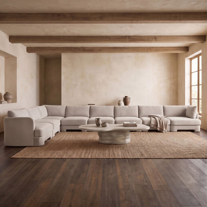 Hammond - Velvet Performance Fabric Upholstered 8 Piece L-Shaped Sectional