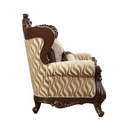 Shalisa - Chair With 2 Pillows Same Lv01587) - Fabric & Walnut