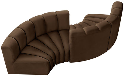 Arc - Velvet 4 Piece Curved Modular Sofa