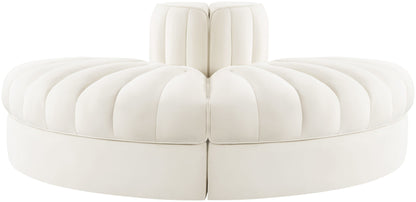 Rummi - Velvet Performance Fabric Upholstered 2 Piece  Rounded Modular Loveseat