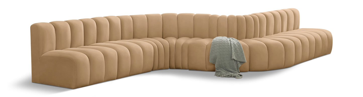 Arc - Velvet 8 Piece Curved Modular Sofa