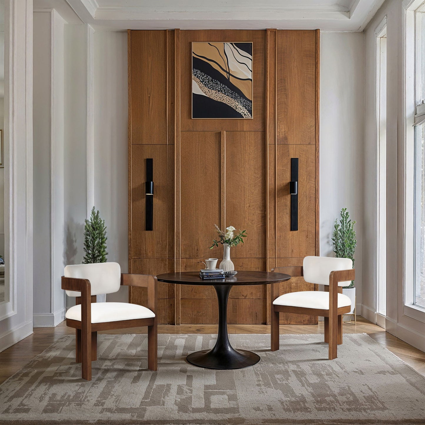 Sacha - Velvet Dining Chair With Brown Base (Set of 2)