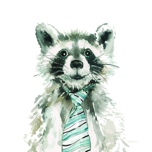 Gallery Wrapped Giclee On Canvas Funny Pet In Tie - Gray