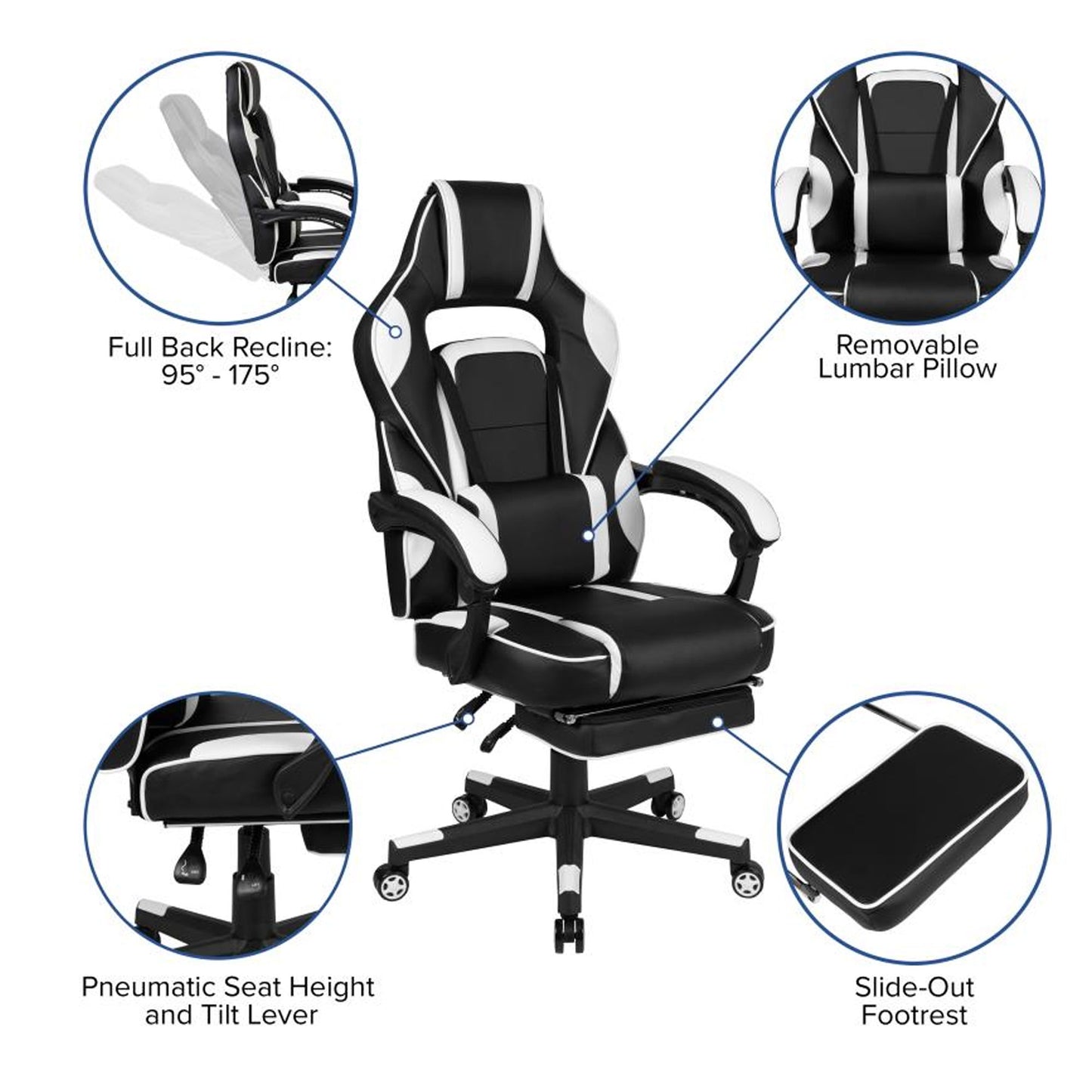 Flash Furniture - Gaming Chair & Desk Bundle - White