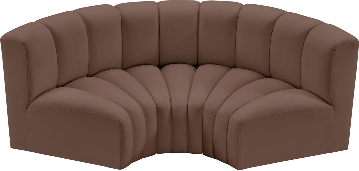 Arc - Faux Leather 3 Piece Modular U-Shaped Sofa