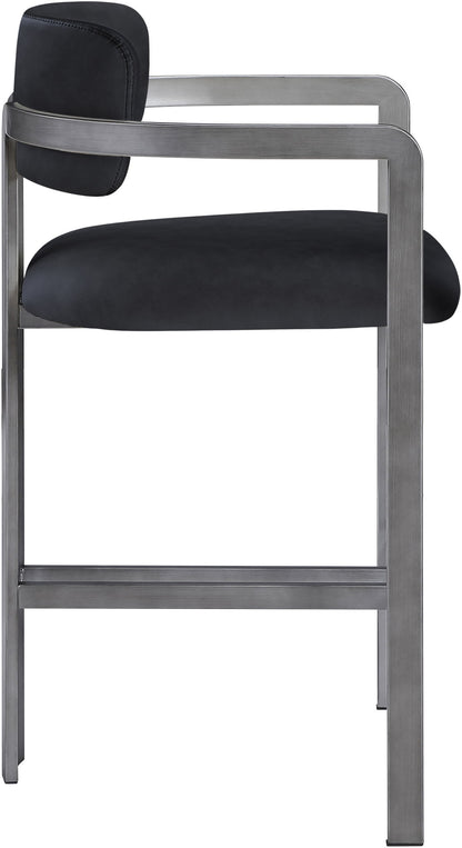 Aurum - Vegan Leather Upholstered Counter Stool With Gray Base